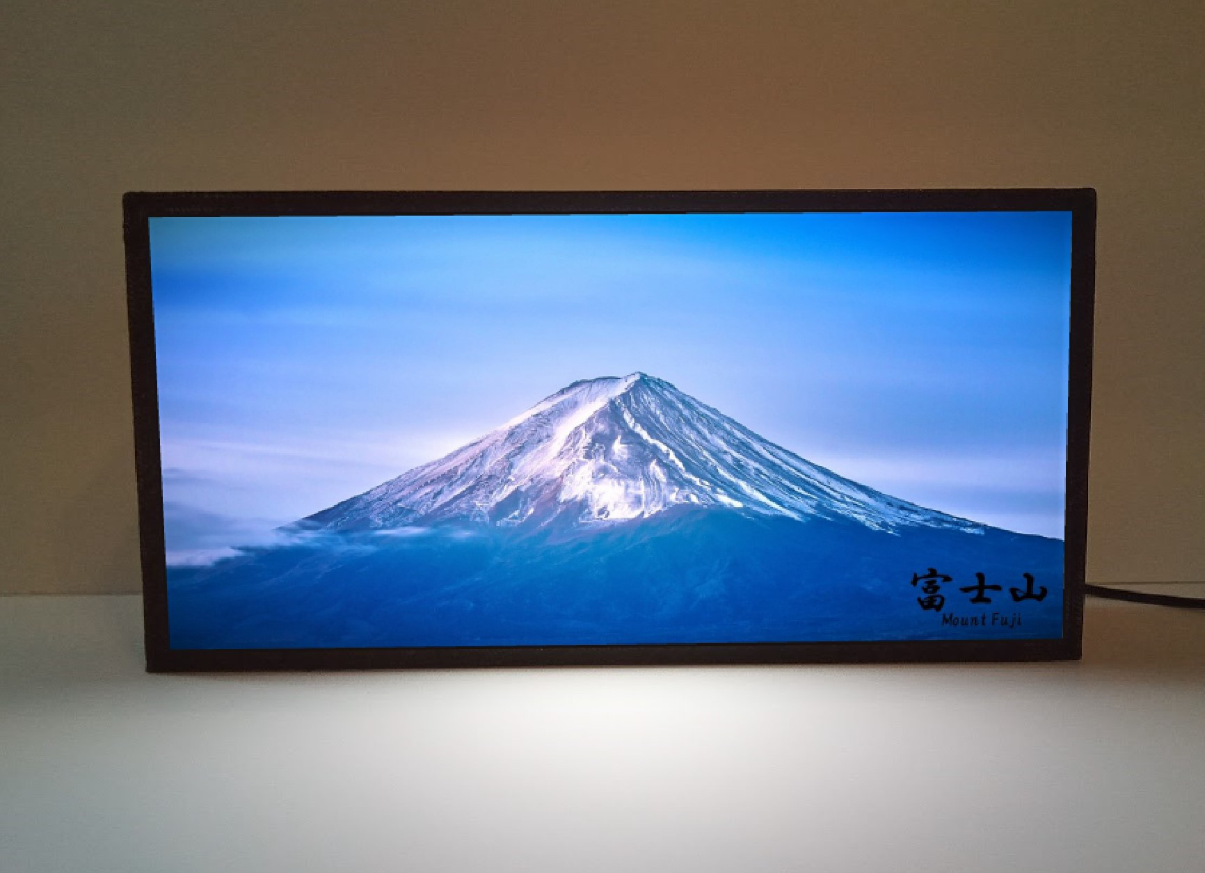 【壁掛け】富士山 さくら 桜 渓流 景色 照明 看板 置物 雑貨 ライトBOX 壁掛け Lサイズ オーダー無料】富士山 さくら 桜 渓流 景色 写真
