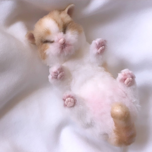 受注制作＞うまれたて 子猫のぬいぐるみ 茶白 ぬいぐるみ VULCAN