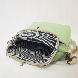 【現品限定　サンプルセール】帆布がまぐち2wayショルダーバッグ≪ピスタチオグリーン≫ 8枚目の画像