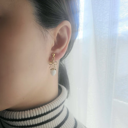 イヤリング ピアス【小いちごとリボンチャーム】いちご リボン アクセサリー 10枚目の画像