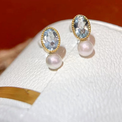 お買物マラソン最大1000円OFFクーポンあり アクアマリン付きパール