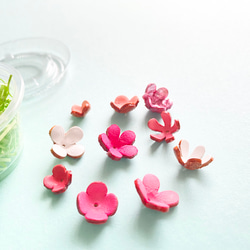 【革の花畑カップ】10種の小花カップ(ピンクカラー) 2枚目の画像