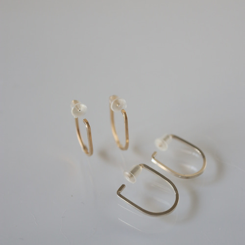 14kgf shizukuフープ イヤリング ゴールド シルバー イヤリング