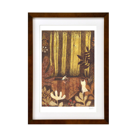 最新発見 額装絵画【ワイド六切】ほとり ※他サイズ、フレーム色変更可（白 絵画