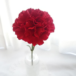 ❁泥花康乃馨（紅）1、室內花、花瓶❁ 第5張的照片