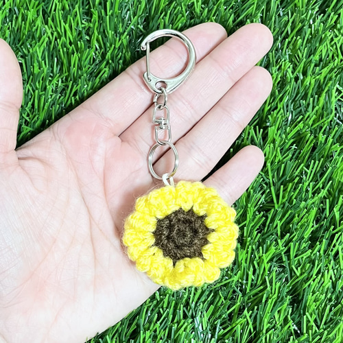 あみぐるみキーホルダー＊ ひまわりの花 その他アクセサリー
