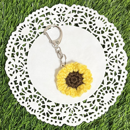 あみぐるみキーホルダー＊ ひまわりの花 その他アクセサリー