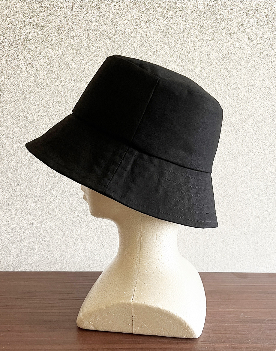 残りわずか‼️オールシーズンめっちゃ使える‼️カタチにこだわるボブハット　リネンコットンブラック
