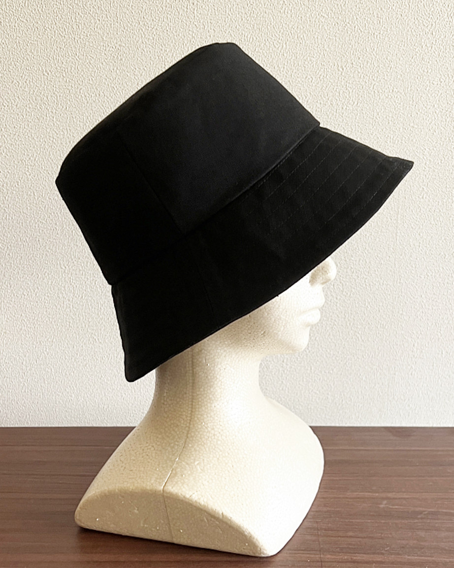 残りわずか‼️オールシーズンめっちゃ使える‼️カタチにこだわるボブハット　リネンコットンブラック