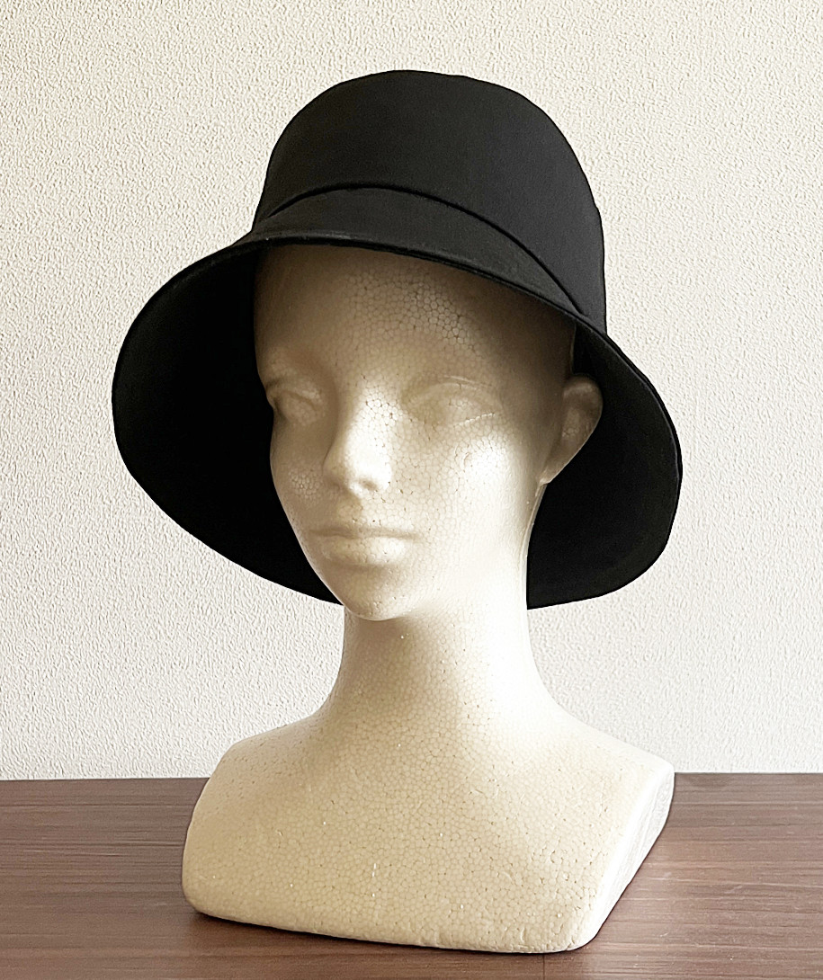 残りわずか‼️オールシーズンめっちゃ使える‼️カタチにこだわるボブハット　リネンコットンブラック