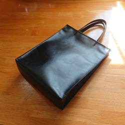 紙袋風トートバッグ 黒 シープ 手縫い [送料無料] 1枚目の画像