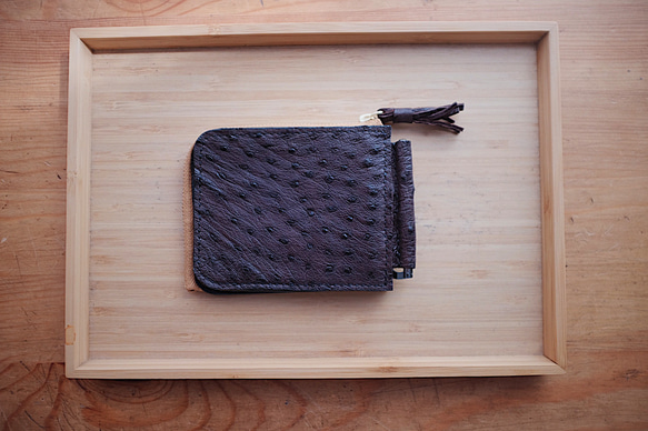 money clip system wallet【ostrich】 1枚目の画像