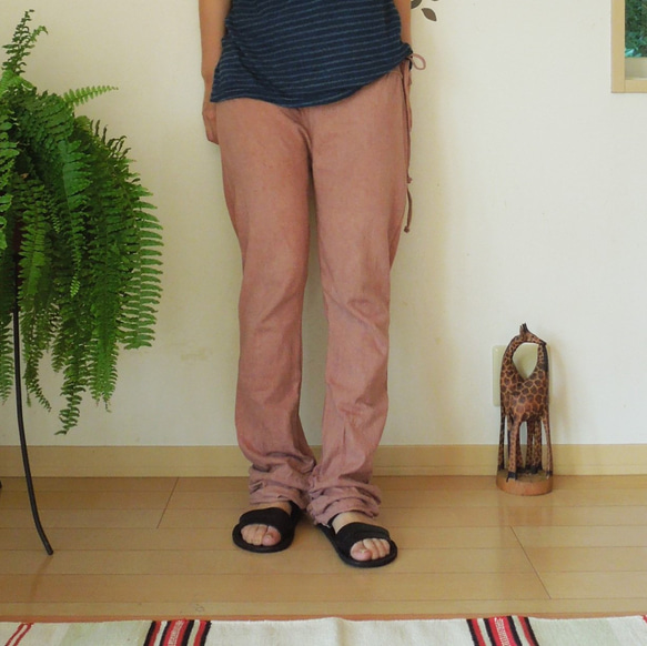 【お取り寄せ】asana ヘンプコットン ヨガパンツ●草木染めマンゴーインディゴ 12枚目の画像
