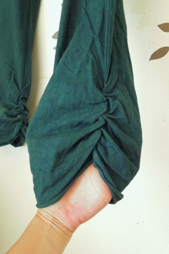 【お取り寄せ】asana ヘンプコットン ヨガパンツ●草木染めマンゴーインディゴ 6枚目の画像