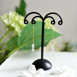 単品　オリジナル 極上 ハーキマーダイヤモンドのフックピアス　4月の誕生石 5枚目の画像