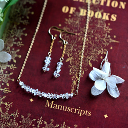 単品　オリジナル 極上 ハーキマーダイヤモンドのフックピアス　4月の誕生石 7枚目の画像