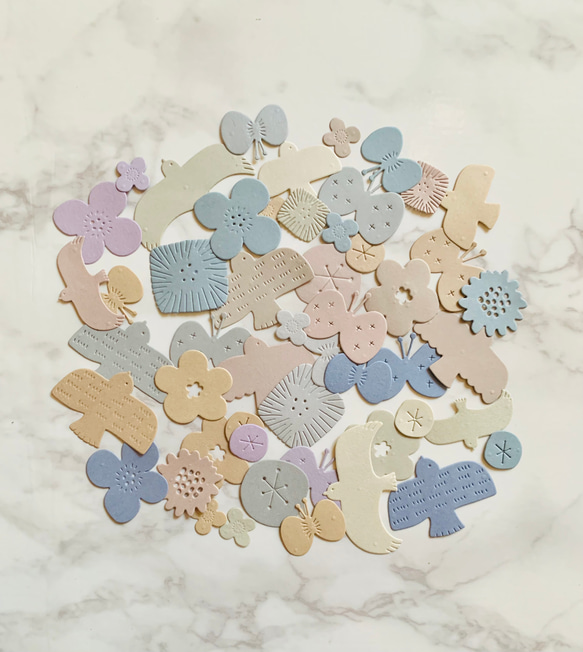 クラフトパンチ 北欧デザイン 鳥・蝶・花 ランダム色々セット 50枚入