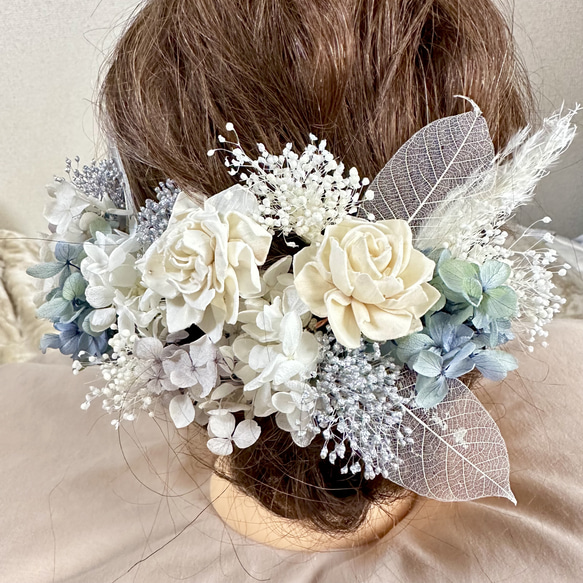 ドライフラワー髪飾り ヘッドパーツ 成人式 卒業式 結婚式 前