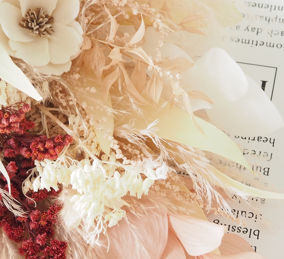 【受注制作】ウェディングブーケ　花束　ブートニア　ヘッドドレス　結婚祝　前撮り　和装　母の日　お誕生日　ギフト　お祝い 3枚目の画像