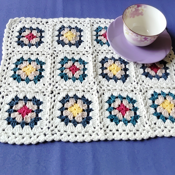 トイレマット トイレカバー グラニースクエア  マット 手編み トイレマット トイレカバー グラニースクエア マット 手編み