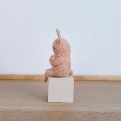 うたたねウサギ：アイボリー【羊毛フェルト】 6枚目の画像