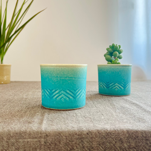 鉢カバー（2号サイズ）ヘリンボーン柄【3カラー】植木鉢カバー