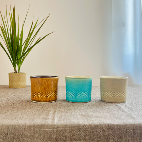 鉢カバー（2号サイズ）ヘリンボーン柄【3カラー】植木鉢カバー