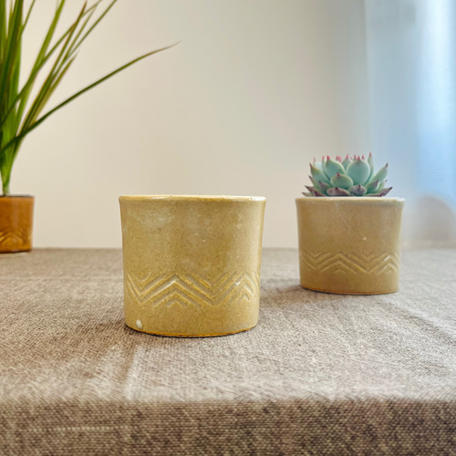 鉢カバー（2号サイズ）ヘリンボーン柄【3カラー】植木鉢カバー