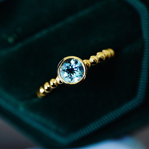 アクアマリンK18金リング