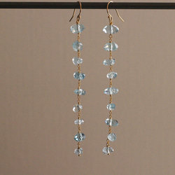 海藍寶石（耳環） 用長長的天藍色海藍寶石製成的耳環。 第10張的照片