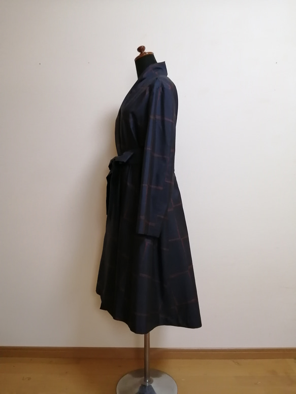 SOLD　着物リメイク　フレアーコート　大島紬 
