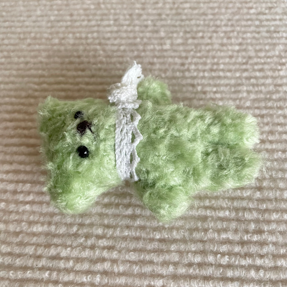【テディベア】ペパーミントグリーン色の小さなベア【227】 11枚目の画像
