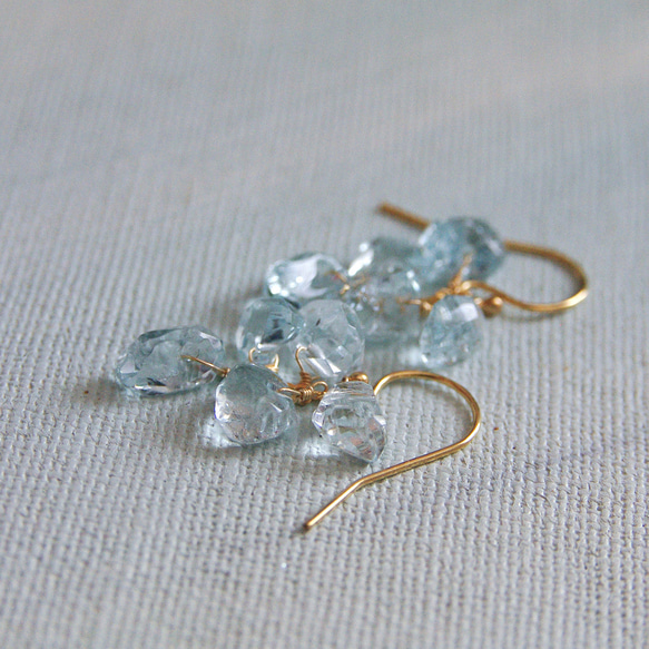 fusa : Aquamarine (earring) 小海藍寶石流蘇耳環 第4張的照片