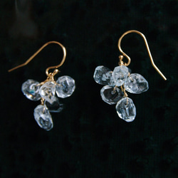 fusa : Aquamarine（earring） アクアマリンの小さな房の耳飾り 1枚目の画像