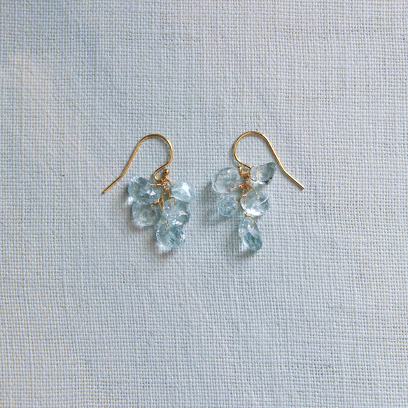 fusa : Aquamarine (earring) 小海藍寶石流蘇耳環 第2張的照片