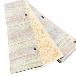 そば　半幅帯　麻素材 半幅帯 縞と麻の葉柄 全4色 | 着物通販店 枠