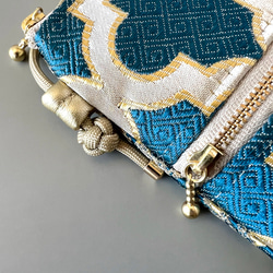 【受注制作】モロッカン生地のスマホポシェット/スマホショルダー/ピルゥファス　 ♦ギフトにおすすめ♦ 4枚目の画像