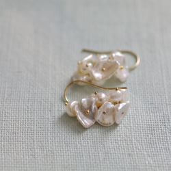 fusa : hira &amp; keshi Pearl (earring) 花瓣珍珠芥末色珍珠耳環 第14張的照片