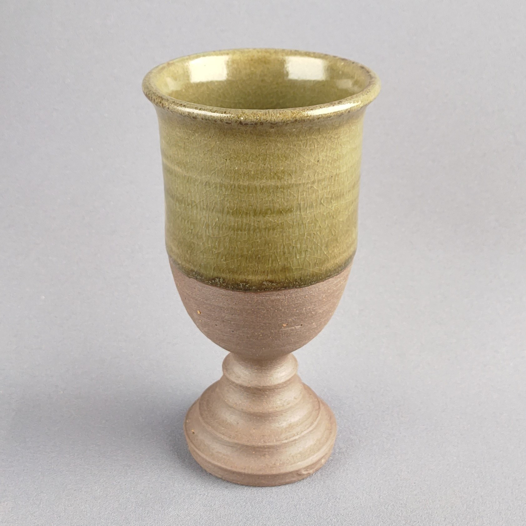 ゴブレット　焼締め　ビードロ釉　【商品番号：00333】