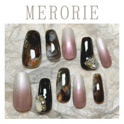 No.1 ブラウンニュアンスネイル ネイルチップ（つけ爪） MERORIE 通販