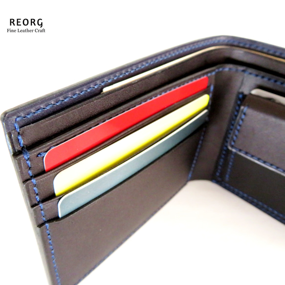 フォールディングウォレット ~ 栃木レザーの二つ折り財布（受注生産） 10枚目の画像
