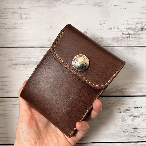 小銭入れ　ケース　財布　ハンドメイド　ハーフウォレット　コンパクト財布 ハーフウォレット 革財布 二つ折り財布 手作り革工房〜Hand〜 通販