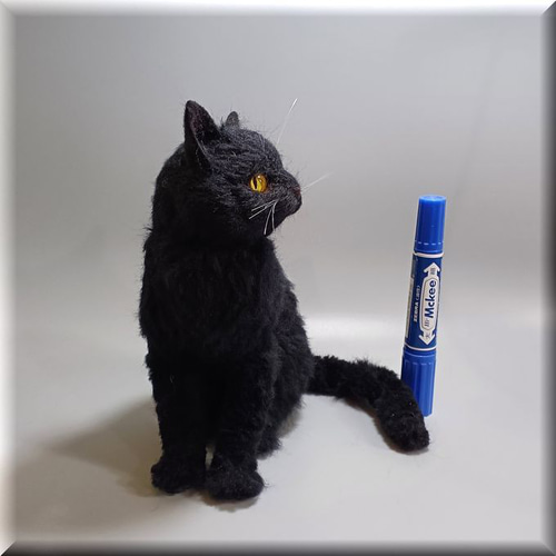 羊毛フェルト 猫 黒猫 ねこ ネコ 猫フィギュア 羊毛フェルト