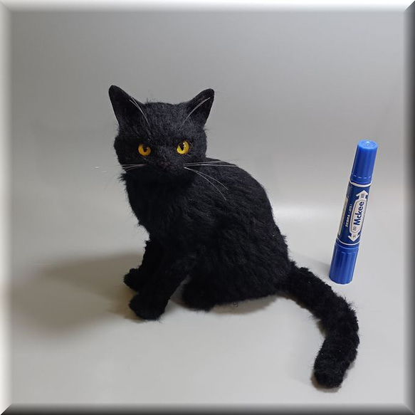 羊毛フェルト　猫　黒猫　ねこ　ネコ　猫フィギュア 3枚目の画像