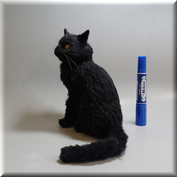 高級ブランド 黒猫 猫 羊毛フェルト ねこ 羊毛フェルト 猫フィギュア ネコ 羊毛フェルト