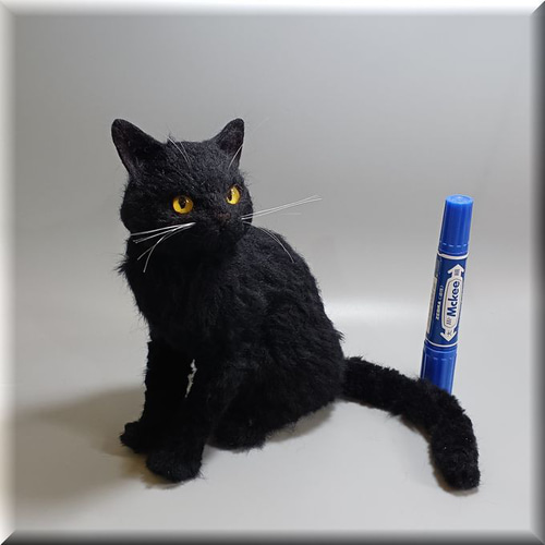 羊毛フェルト 猫 黒猫 ねこ ネコ 猫フィギュア 羊毛フェルト