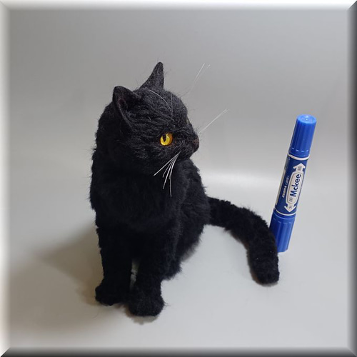 羊毛フェルト 猫 黒猫 ねこ ネコ 猫フィギュア 羊毛フェルト