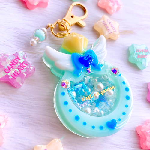 香水瓶　バンビ&くま　シャカシャカキーホルダー　樹脂粘土　チャーム 香水瓶 バンビ&くま シャカシャカキーホルダー 樹脂粘土 チャーム