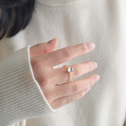 SALE [04] 奶油米/壓克力 x 高品質珠寶戒指 | 簡約樹脂戒指，金屬防過敏 第3張的照片