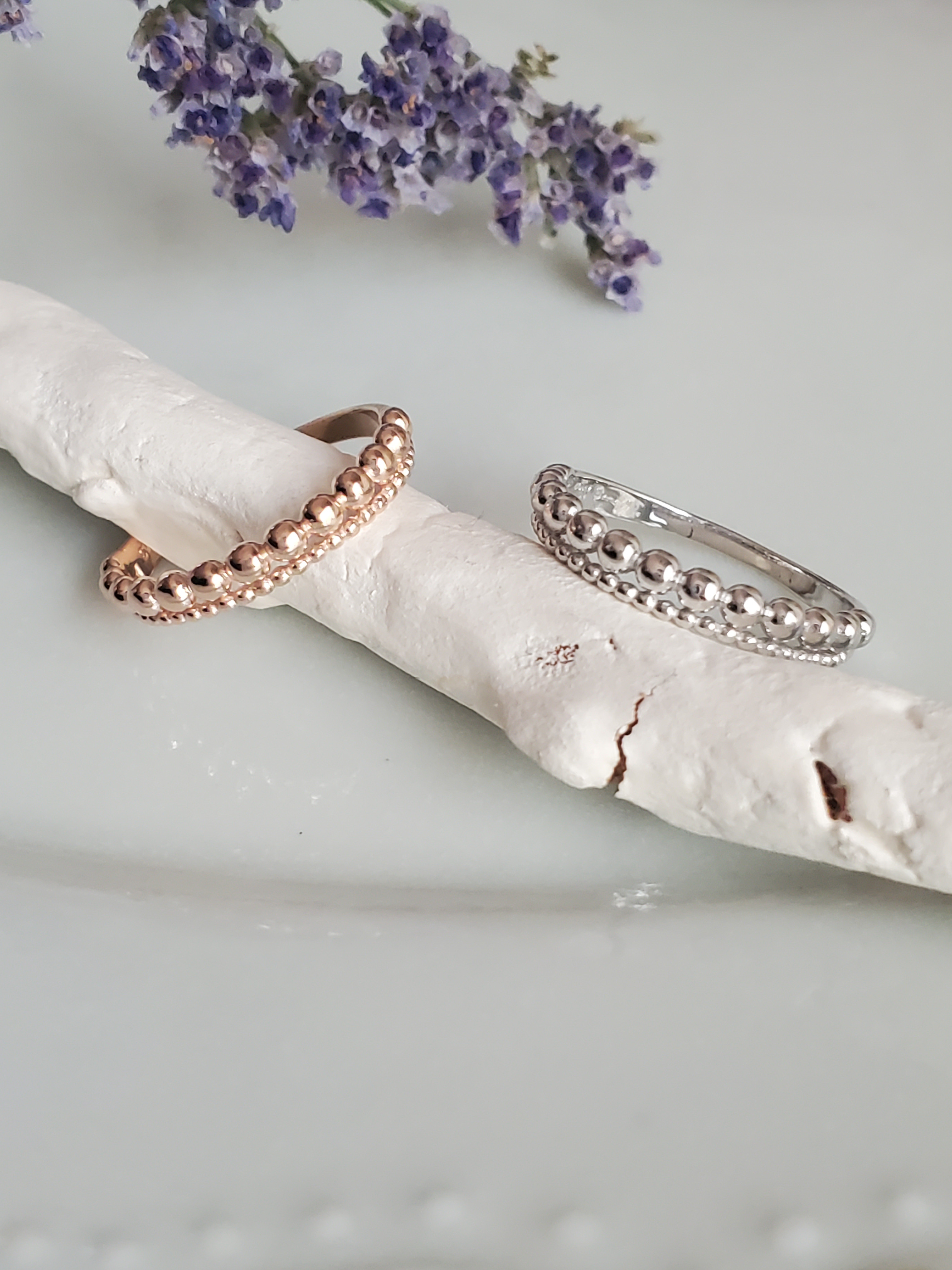 つぶつぶ　ドットリング　２連リングSV925ピンクゴールド　RS-63 重ね付きにぴったり